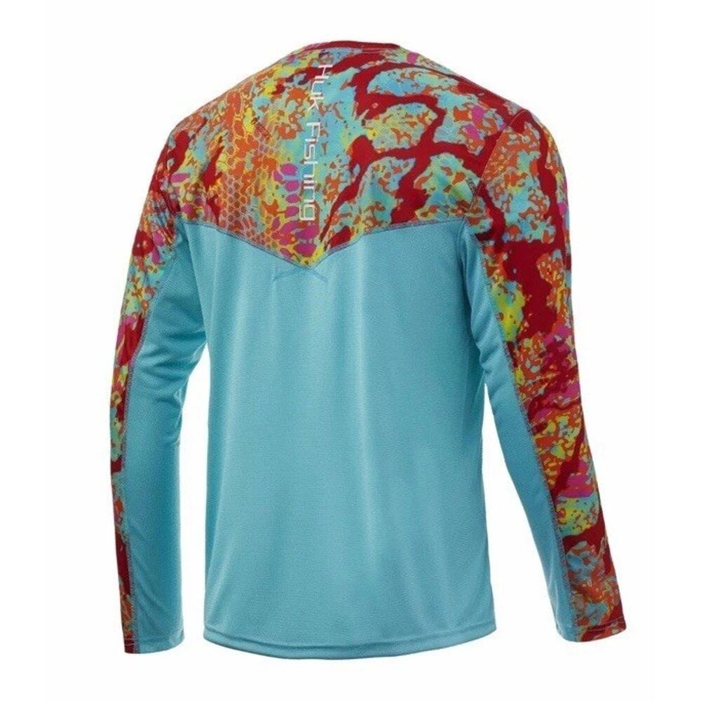 Huk Performance Kryptek Icon X Camo Long Sleeve Fishing Shirt Colorful Large - Picture 2 of 6